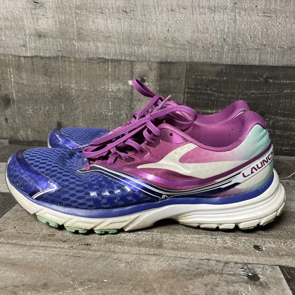 Brooks Launch 9 Lightweight Breathable Running Shoe Blue/Purple/White Womens 9